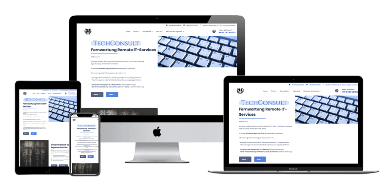 IT Fernwartung Website Referenz Stuttgart – Webentwicklung TechConnect Remote IT Services